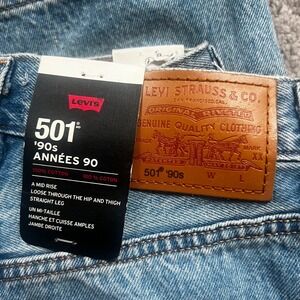 Levis Premium 501 90s Jeans Light Wash Straight Leg Denim A19590106 24x30